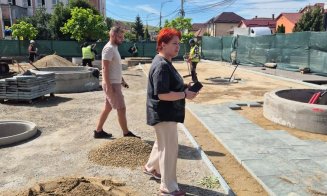 Primărița Cristina Belce, pe șantierul noii piațete din centrul Apahidei: „Lucrările avansează conform graficului”
