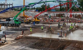 Fundația RIVUS Cluj-Napoca prinde contur. Betonul se toarnă în ritm alert / Cele mai NOI IMAGINI de pe șantier
