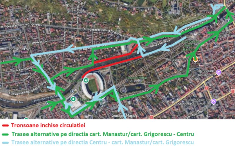 Trafic ÎNCHIS în zona Podului Garibaldi din Cluj timp de două zile. Care sunt rutele alternative