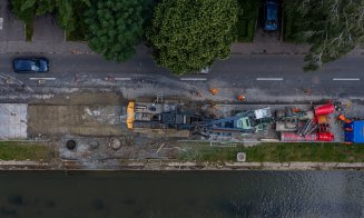 Primele imagini spectaculoase din dronă cu viitorul pod provizoriu peste Someș