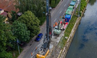 Primele imagini spectaculoase din dronă cu viitorul pod provizoriu peste Someș