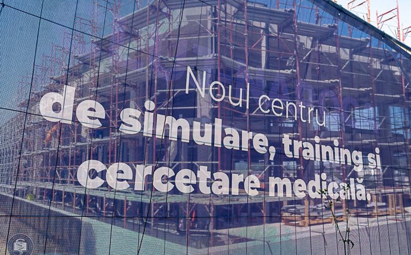Noi IMAGINI de pe șantierul viitorului Centrului integrat de simulare, training și cercetare al UMF Cluj. Biblioteca va fi gata în această vară