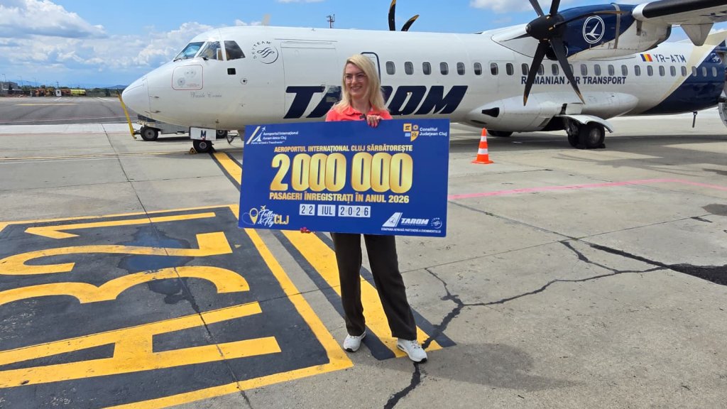 Pasagerul cu numărul 2 milioane de pe Aeroportul Cluj, sărbătorit mai devreme decât anul trecut