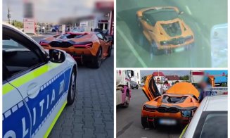 Gonea cu Lamborghini-ul pe șoselele din Cluj, fără să știe că este urmărit de un elicopter al MAI. Ce spun polițiștii