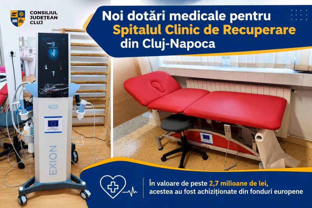 Noi dotări medicale pentru Spitalul de Recuperare din Cluj-Napoca. Au fost achiziționate din fonduri europene