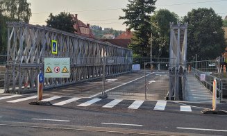 FOTO. Așa arată noul pod provizoriu construit pentru a menține legătura peste Someș până se reface vechiul Garibaldi