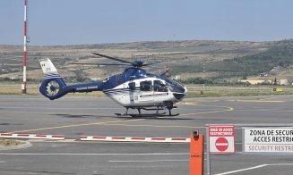 Elicopterul cu radar al Poliției a făcut plinul la Aeroportul Cluj. Începe „vânătoarea” șoferilor indisciplinați