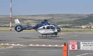 Elicopterul cu radar al Poliției a făcut plinul la Aeroportul Cluj. Începe „vânătoarea” șoferilor indisciplinați