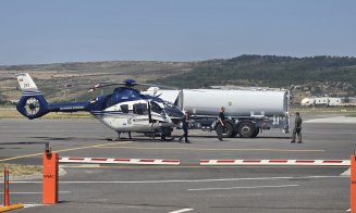 Elicopterul cu radar al Poliției a făcut plinul la Aeroportul Cluj. Începe „vânătoarea” șoferilor indisciplinați