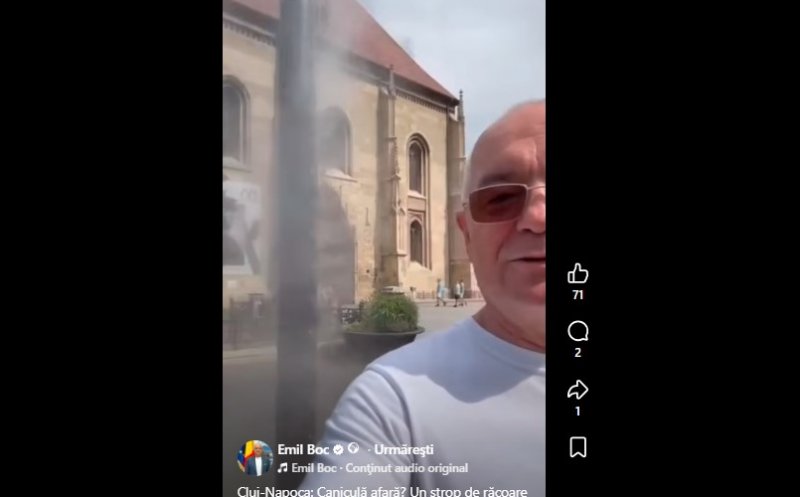 Caniculă la Cluj-Napoca? Sistem de răcorire în Piața Unirii