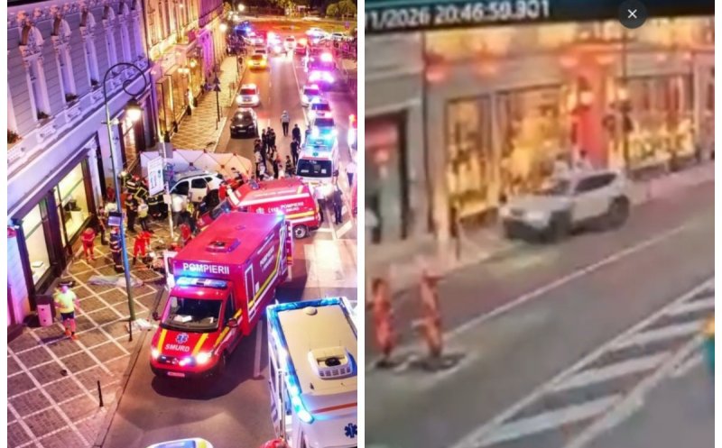 Tragedia din centrul Brașovului, soldată cu doi morți, surprinsă de camerele de supraveghere. Martor: "A fost un carnagiu"
