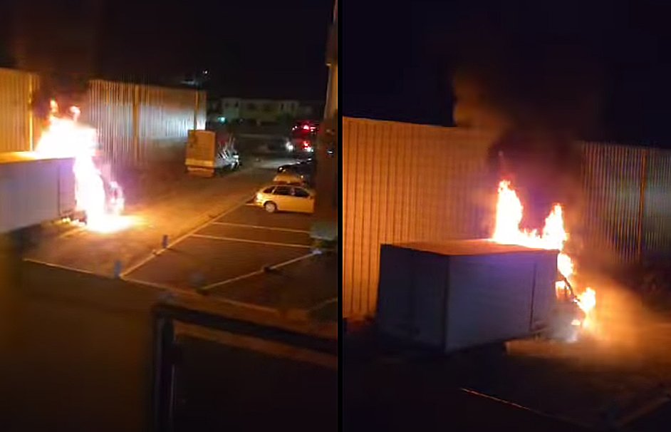 A luat foc o autoutilitară frigorifică parcată pe o stradă din Florești / Cum s-a produs incendiul