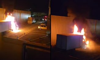 A luat foc o autoutilitară frigorifică parcată pe o stradă din Florești / Cum s-a produs incendiul