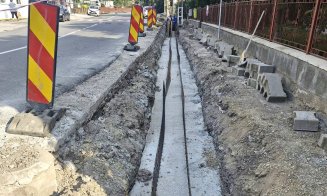 Reparații pe un drum județean aflat în apropiere de Cluj-Napoca