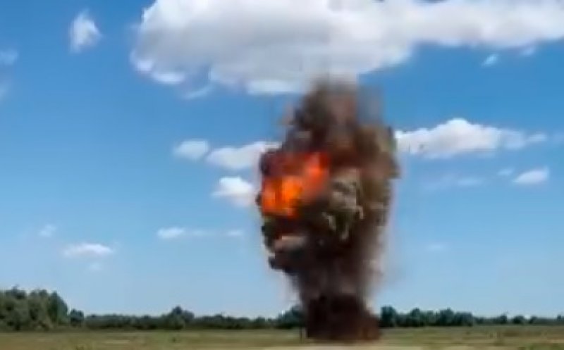 Dronă căzută pe teritoriul României, detonată controlat de specialiștii MApN
