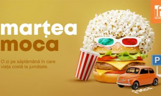 Marțea Moca la Iulius Mall Cluj: 1+1 la foodcourt, bilete la film cu 21,90 lei, premii și puncte duble