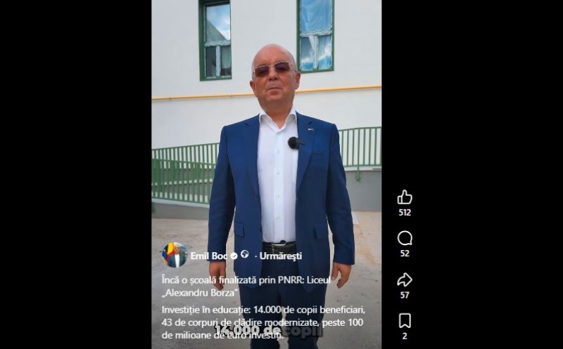 Încă o școală finalizată prin PNRR: Liceul „Alexandru Borza” la Cluj-Napoca 