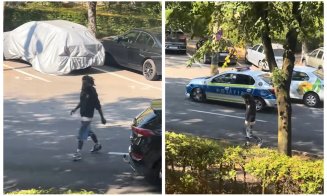 Scene bizare în Cluj cu un tânăr cu fața acoperită de tatuaje: gesticula ciudat pe carosabil, apoi a devenit recalcitrant când a apărut Poliția