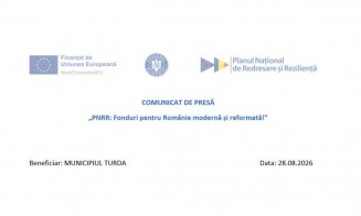 Comunicat de presă: Finalizare activități implementare proiect „Renovarea energetică aprofundată a clădirii laboratorului Liceului Teoretic Liviu Rebreanu, Municipiul Turda”