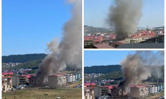 Incendiu puternic într-un bloc din Florești. Fumul poate fi văzut de la kilometri distanță