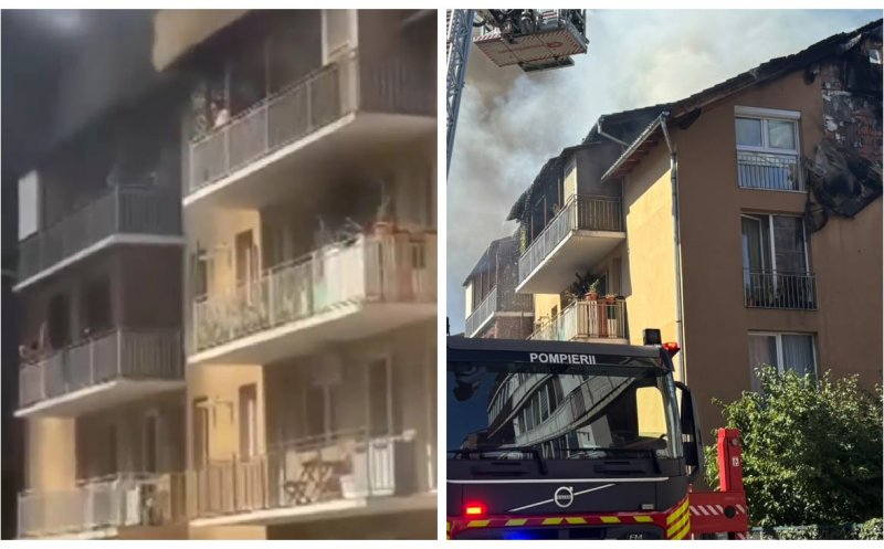 Imagini dramatice de la incendiul puternic din Florești. Locatari blocați în apartamente / Pompierii au intervenit de urgență
