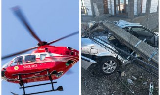 Elicopterul SMURD, chemat de urgență la Câmpia Turzii pentru copilul de 7 ani rănit grav în accident. Trafic blocat