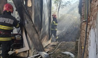 Incendiu într-un container metalic. Pompierii clujeni au intervenit