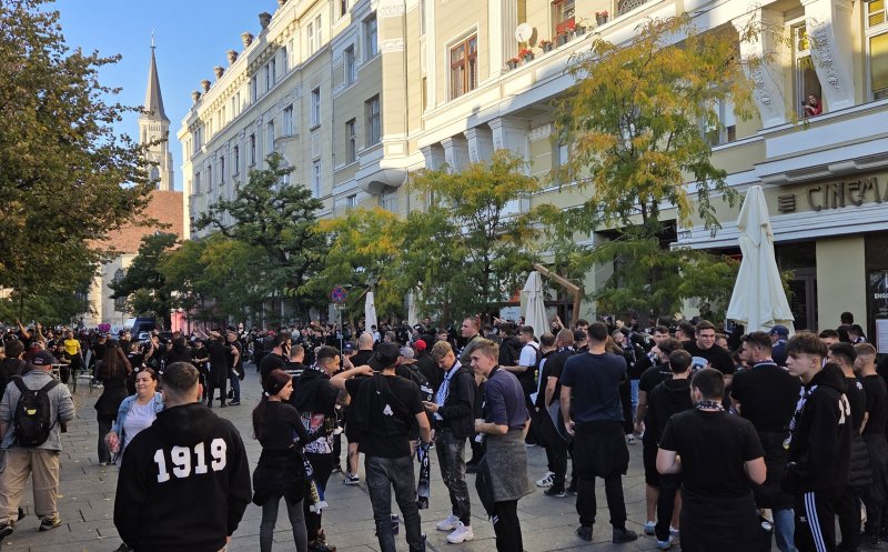 Pregătiri intense pentru Derby. Fanii Universității Cluj s-au întâlnit în centru