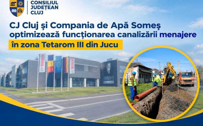 Canalizare nouă în zona Tetarom III de la Jucu. Investiție de 1 milion de lei
