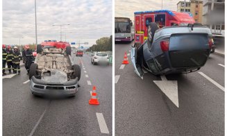 Accident grav în Florești: o mașină s-a răsturnat, iar o femeie a rămas încarcerată