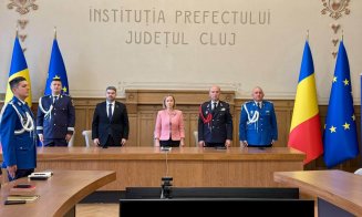 Conducerea Prefecturii Cluj, la ceremonia de predare-primire a mandatului de ministru al Afacerilor Interne, prin videoconferință