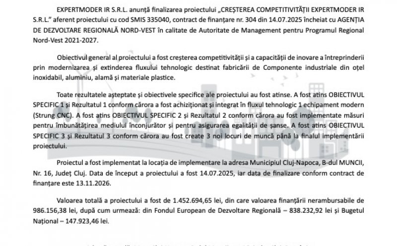 Comunicat de presă